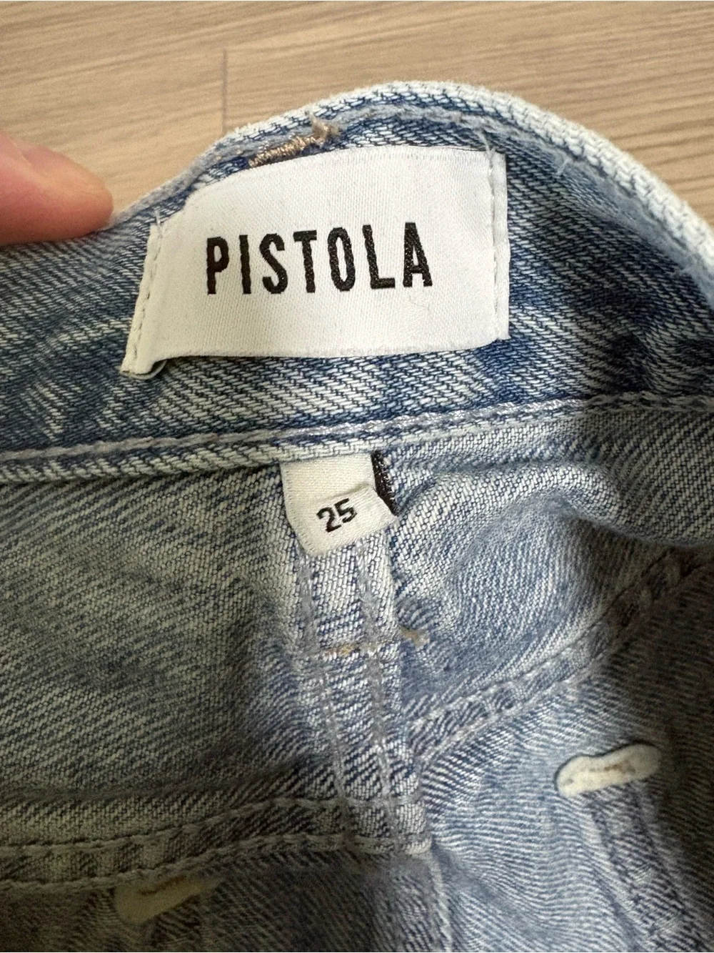 Pistola Lexi Mid Rise Bowed Straight Jeans in Bowie Light Wash Size 25 - Picture 7 of 12